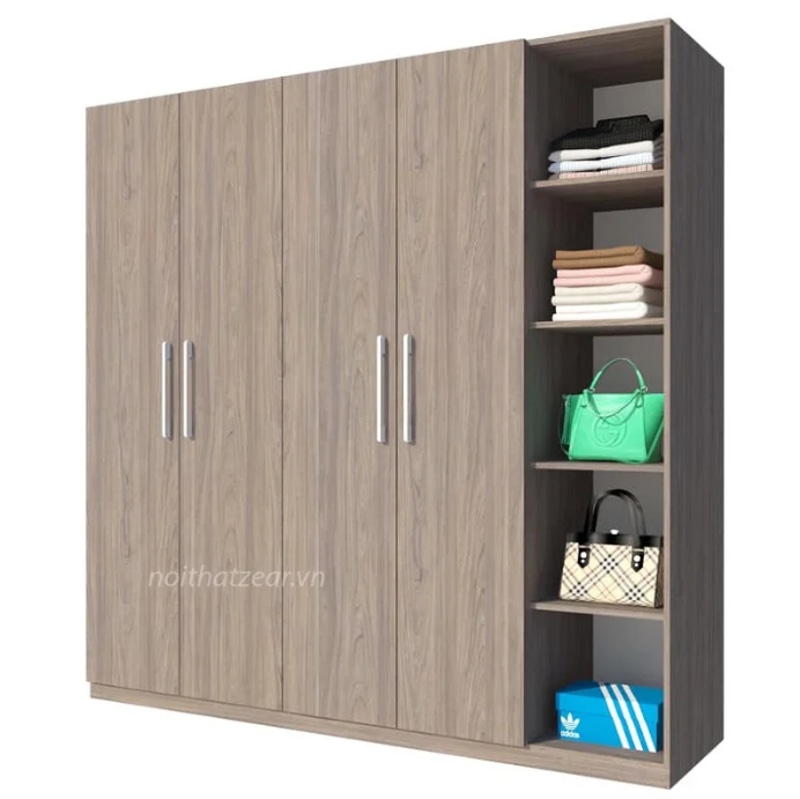 Thiết kế của tủ gỗ MDF 4 cánh