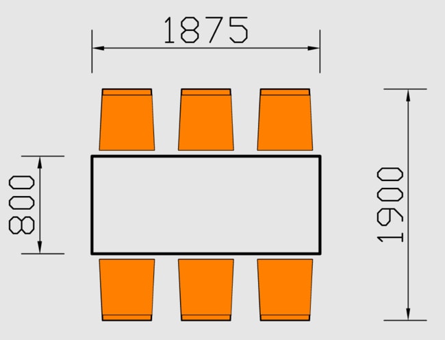 kích thước bàn ăn 6 người