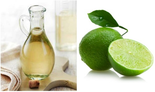 sử dụng giấm hoặc chanh tươi