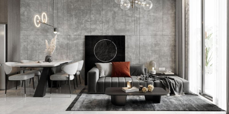 Nội thất tông màu xám