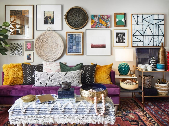 thay đổi màu sắc và kết cấu phong cách bohemian