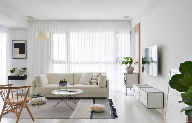 Thiết kế nội thất tông trắng