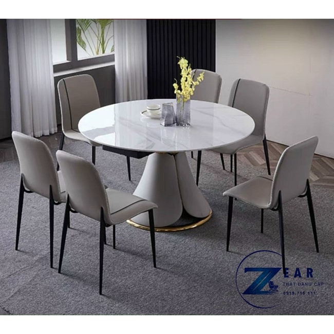 Bộ bàn ăn mặt đá cao cấp Neon NE05