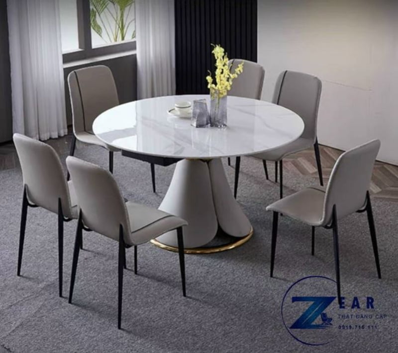 Bộ bàn ăn mặt đá cao cấp NE05