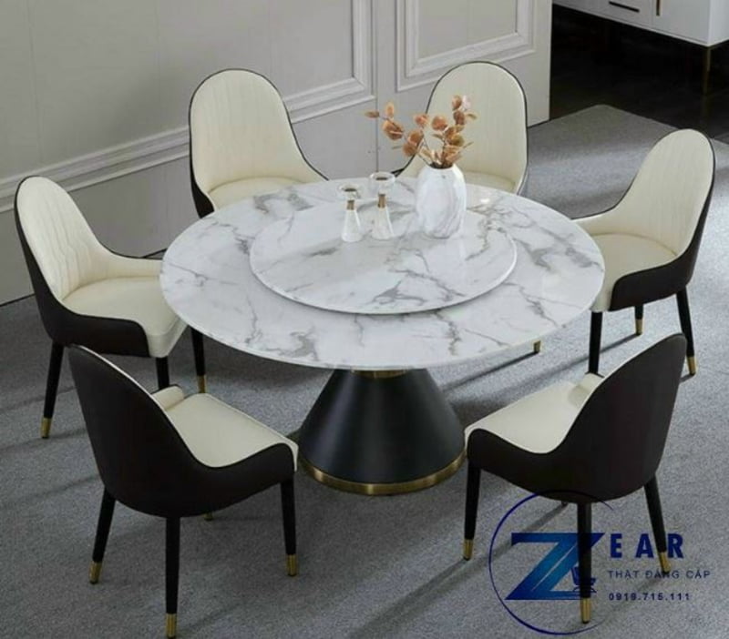 Bộ bàn ăn tròn cao cấp NE03