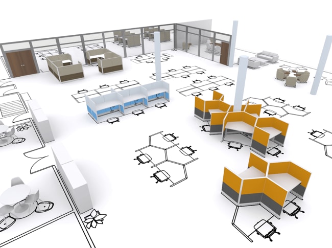 cách thiết kế văn phòng không gian mở