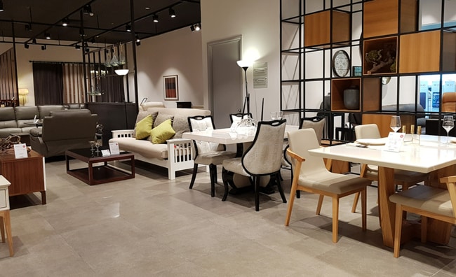 thiết kế showroom phong cách hình khối