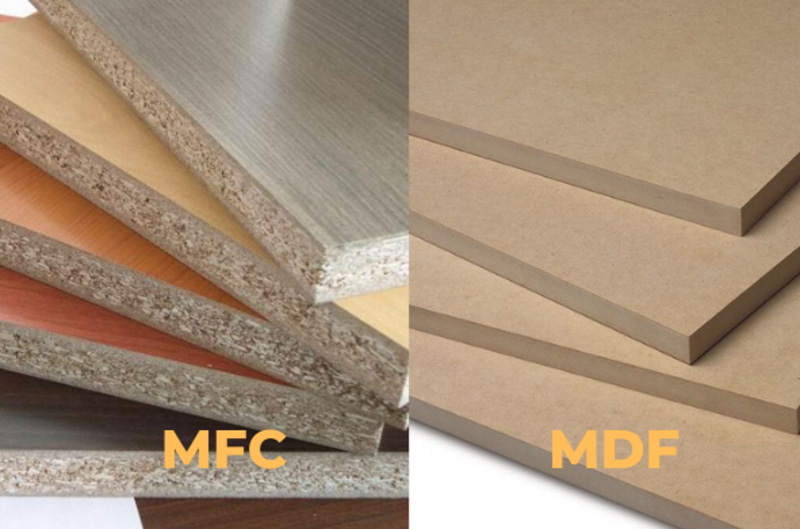 Độ dày là điểm khác biệt giữa MFC và MDF