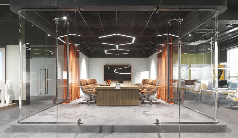 Mẫu phòng họp bằng kính