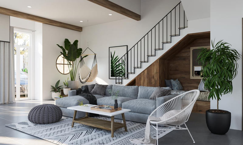 Phòng khách phong cách nhiệt đới