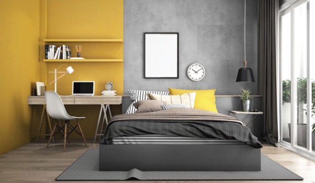 bàn làm việc đồng thời là tủ đầu giường