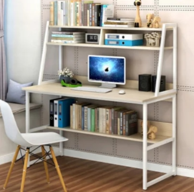 bàn làm việc tại nhà có giá sách home 7