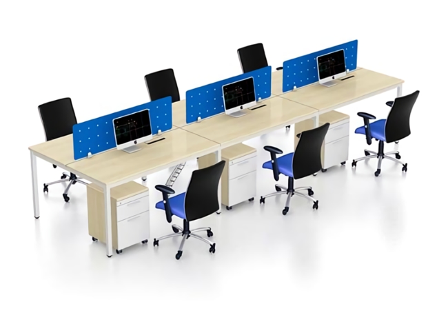 Bàn văn phòng có vách ngăn giúp tăng tính chuyên nghiệp