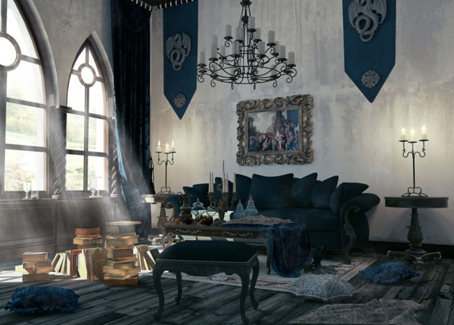 Mẫu thiết kế phòng khách phong cách Gothic