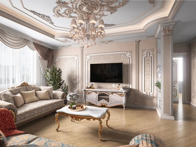 Thiết kế nội thất cổ điển cho phòng khách