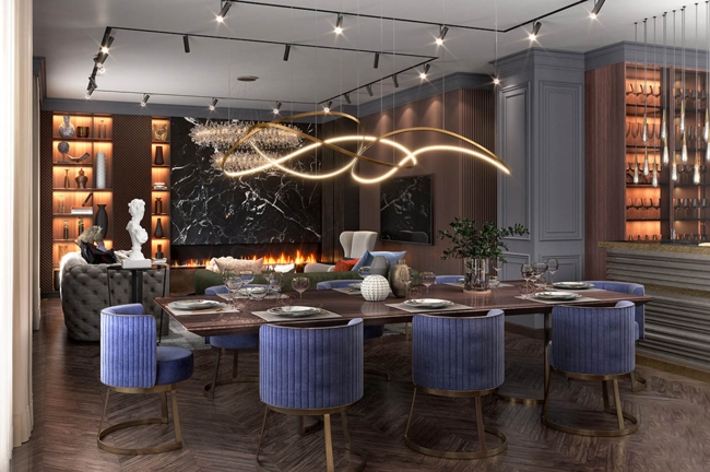 Thiết kế phòng bếp phong cách nội thất Art Deco