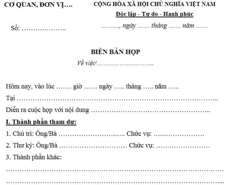 biên bản cuộc họp là gì