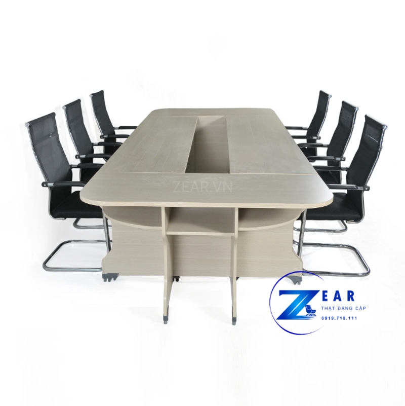 Bàn họp gỗ cao cấp kèm ghế MIA01