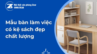 bàn làm việc có kệ sách
