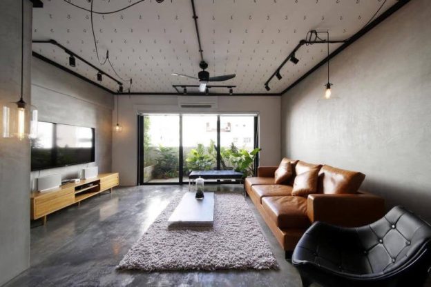 Thiết kế phong cách urban cho phòng khách