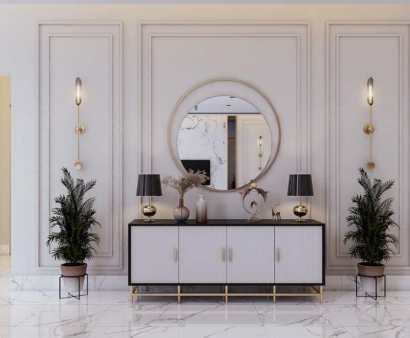 Bàn console trang trí theo phong cách tân cổ điển