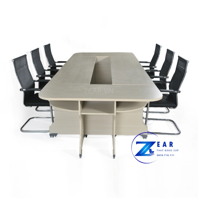 Bàn họp gỗ cao cấp kèm ghế MIA01