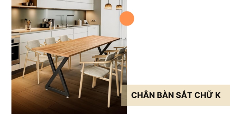 Chân bàn sắt chữ K