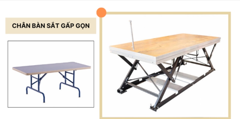 Chân bàn sắt gấp gọn