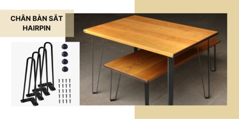 Chân bàn sắt hairpin