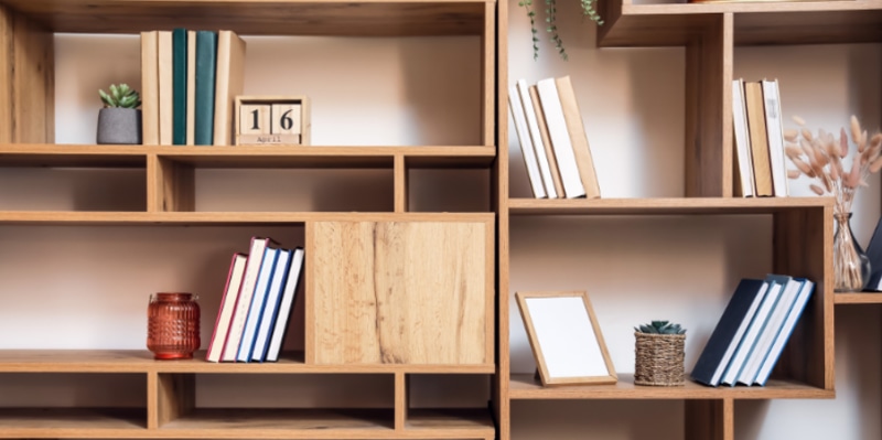 Kệ sách gỗ an toàn phù hợp với nhiều không gian