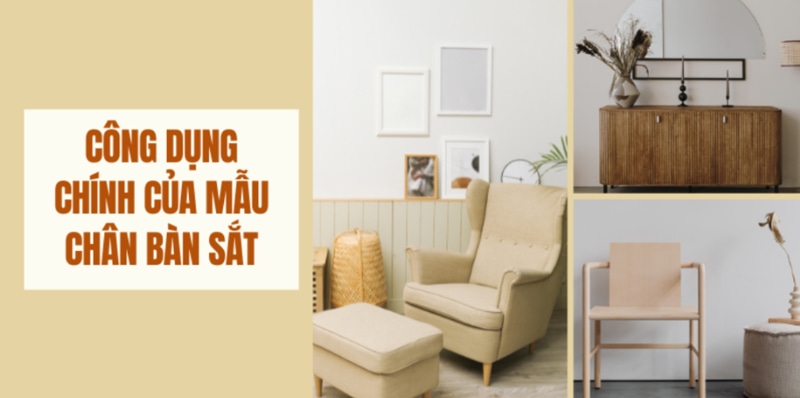 Nhiều công dụng đi kèm với các mẫu chân bàn sắt đẹp