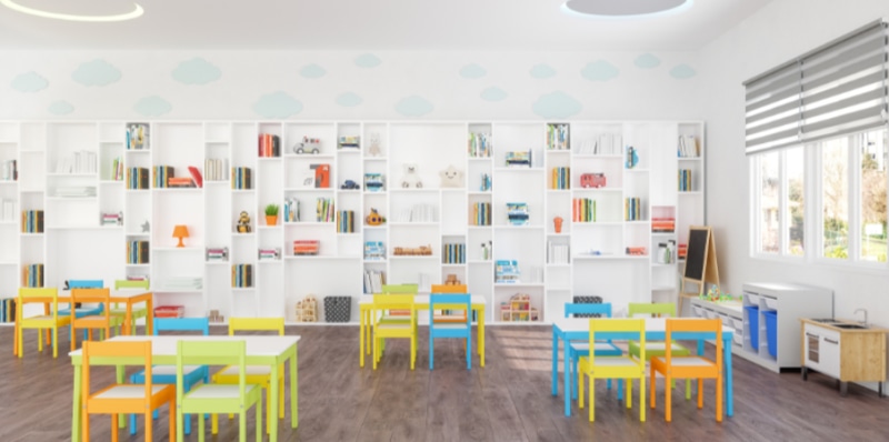 Ý tưởng trang trí kệ sách lớp học đẹp