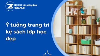 trang trí kệ sách lớp học