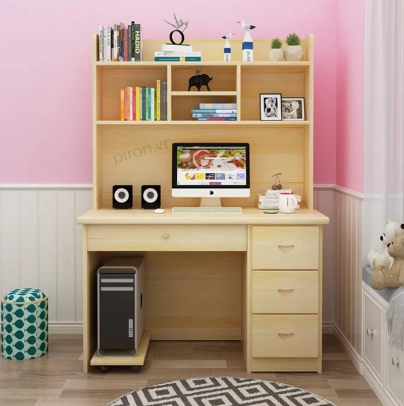 Mẫu bàn học có giá sách home 12