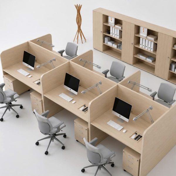 Cụm bàn làm việc 6 người có hộc CBG6-H